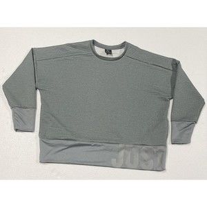NIKE Dri Fit Women's Gray Training Crew Double Knit Top Sweatshirt Size XL